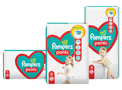 Sauskelnės-kelnaitės PAMPERS PANTS*, 3 rūšių, 6; 5; 4 dydžiai