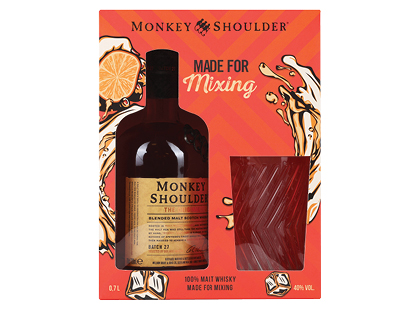 Viskis MONKEY SHOULDER dėžutėje su stikline