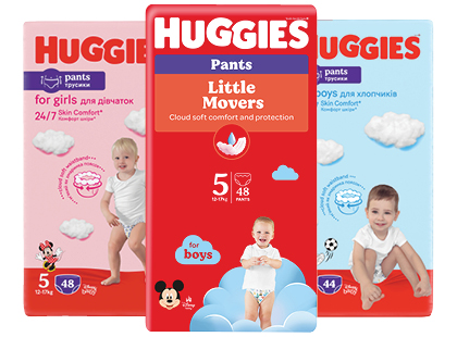 Sauskelnės-kelnaitės HUGGIES PANTS*, 3 rūšių, 5; 6 dydžiai