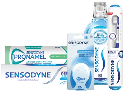 Burnos priežiūros priemonėms SENSODYNE*