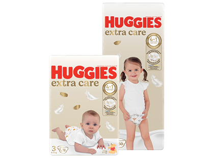 Sauskelnės HUGGIES EXTRA CARE*, 2 rūšių, 3; 5 dydžiai