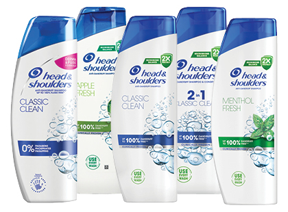 Plaukų priežiūros priemonėms HEAD & SHOULDERS*