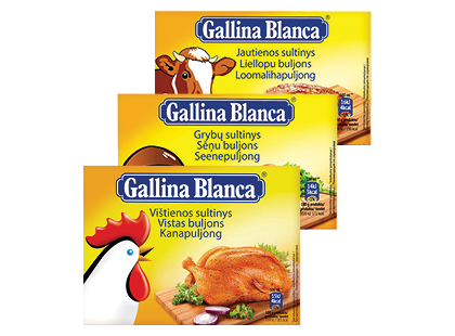 Sultinio kubeliai GALLINA BLANCA*, 3 rūšių