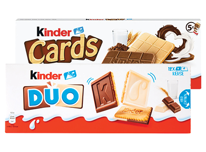 Sausainiai KINDER DUO; KINDER CARDS*