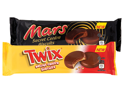 Sausainiai TWIX; MARS SECRET CENTRE*