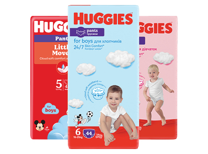 Sauskelnės-kelnaitės HUGGIES PANTS*, 3 rūšių, 6; 5 dydžiai