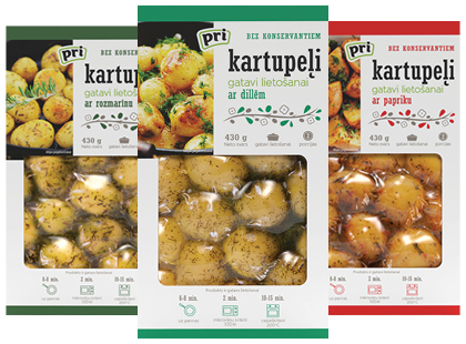 Virtos bulvės su krapais; rozmarinais; paprikomis*