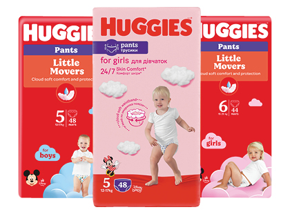 Sauskelnės-kelnaitės HUGGIES PANTS*, 3 rūšių, 5; 6 dydžiai