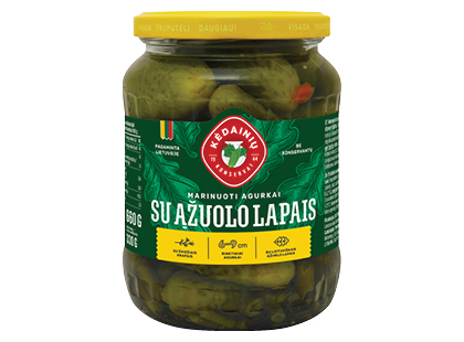 KĖDAINIŲ KONSERVŲ FABRIKO marinuoti agurkai su ąžuolo lapais*