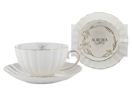 Puodelis su lėkštute AURORA SHELL*