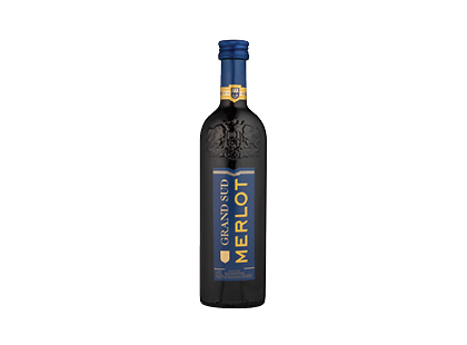 Raudonasis sausas vynas GRAND SUD MERLOT su SKVN