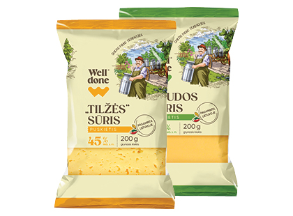 TILŽĖS; GAUDOS sūris WELL DONE*, 2 rūšių