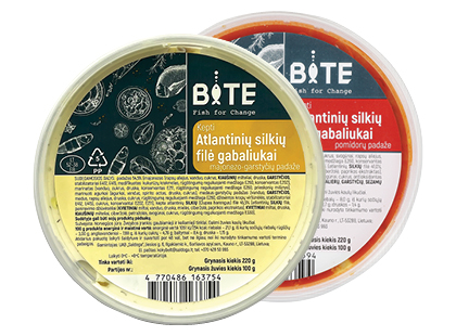 Kepti atlantinių silkių filė gabaliukai BITE*
