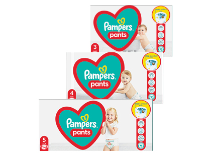 Sauskelnės-kelnaitės PAMPERS PANTS*, 3 rūšių, 5; 4; 3 dydžiai