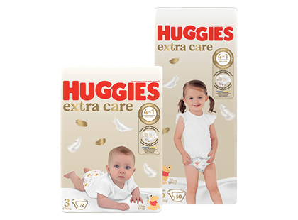 Sauskelnės HUGGIES EXTRA CARE*, 2 rūšių, 3; 5 dydžiai