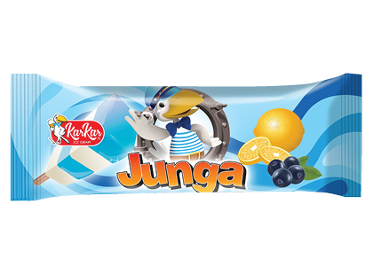 Mėlynių ir citrinų skonio valgomieji ledai ant pagaliuko JUNGA*