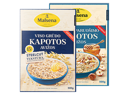Viso grūdo dalių; greito paruošimo kapotos avižos MALSENA*