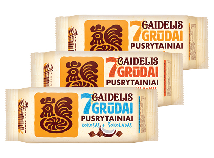 Sausainiai GAIDELIS 7 GRŪDAI, 3 rūšių, 160 g