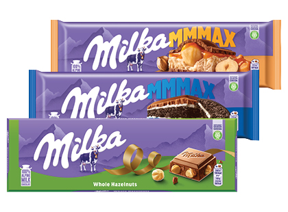 Pieninis šokoladas MILKA, 3 rūšių, 250–300 g