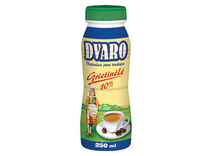 Natūrali DVARO grietinėlė, 10 % rieb., 250 ml
