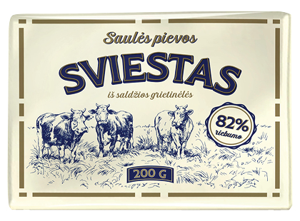 Saldžios grietinėlės sviestas SAULĖS PIEVOS*