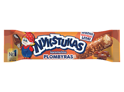 Glaistytas karamelinis plombyras ant pagaliuko NYKŠTUKAS*