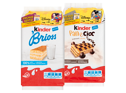 Biskvitiniai batonėliai KINDER BRIOSS; PAN E CIOC*