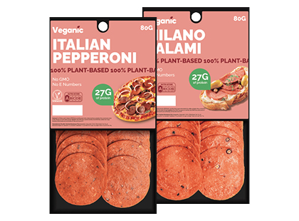 Pjaustyta aug. kilmės dešra ITALIAN PEPPERONI; SALAMI MILANO VEGANIC*