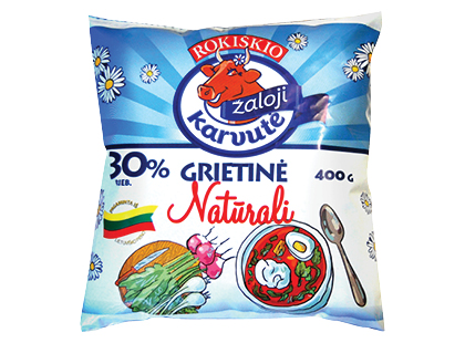 Natūrali ROKIŠKIO grietinė ŽALOJI KARVUTĖ*