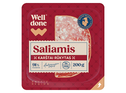 Karštai rūkytas pjaustytas saliamis WELL DONE*