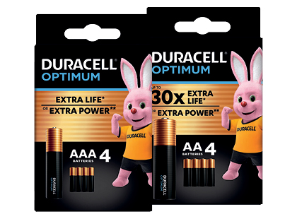 Elementai DURACELL OPTIMUM*, 2 rūšių, AAA; AA