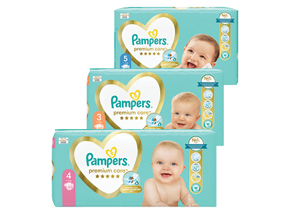 Sauskelnės PAMPERS PREMIUM CARE*, 3 rūšių, 4; 3; 5 dydžiai