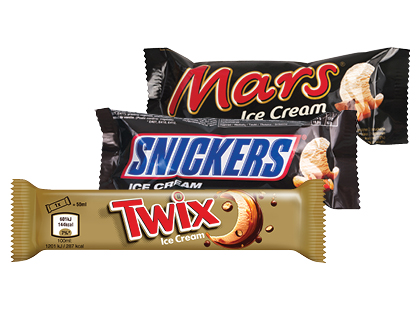 Valgomieji ledai TWIX; SNICKERS; MARS*