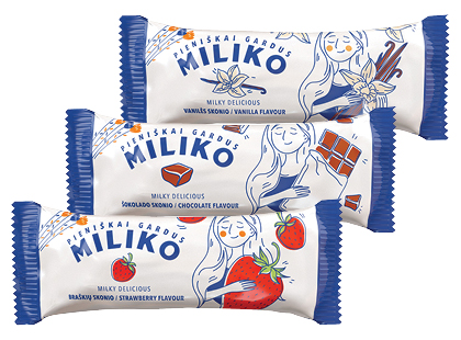 Glaistytas desertas MILIKO*, 3 rūšių