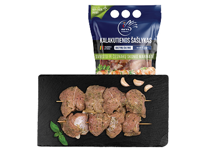 KREKENAVOS kalakutienos šašlykas sviesto ir česnakų marinate*
