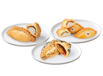 Maxima – akcija / nuolaida: Kibinas su mėsos; vištienos; daržovių įdaru*, 3 rūšių, 2 vnt. × 105–115 g