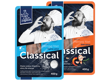 Maxima – akcija / nuolaida: KLASIKINĖ silkių filė aliejuje ZIGMAS*, 2 rūšių, 400 g
