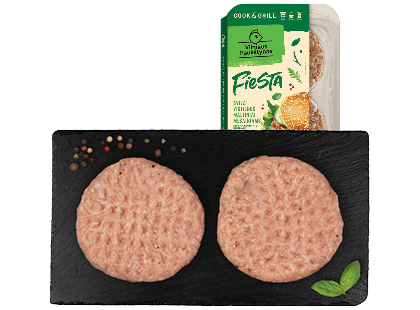 Švieži vištienos maltiniai mėsainiams su brandintais pipirais VILNIAUS