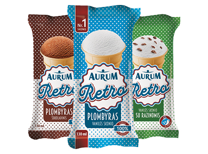 Plombyras; valgomieji ledai puodelyje AURUM RETRO*