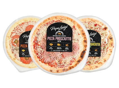 Pica PAPA LUIGI PROSCIUTTO; PEPPERONI; MARGARITA*
