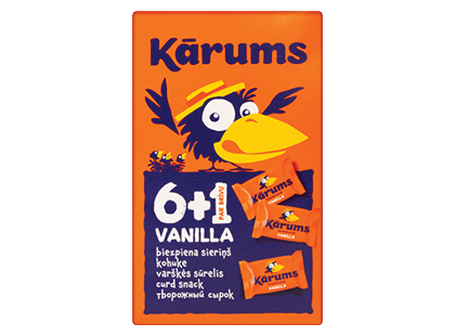 Glaistyti varškės sūreliai vanilės skonio KARUMS*, 22,5 % rieb.
