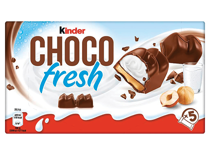 Šokoladiniai batonėliai KINDER CHOCO FRESH*, 42,7 % rieb.