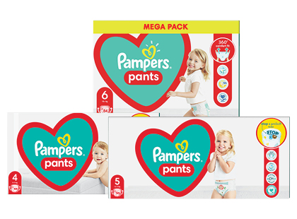 Sauskelnės-kelnaitės PAMPERS PANTS MEGA PACK*