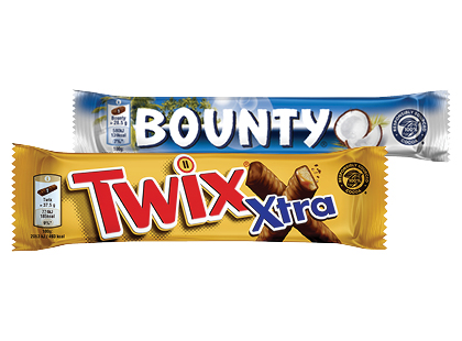 Šokoladinis batonėlis TWIX XTRA; BOUNTY*