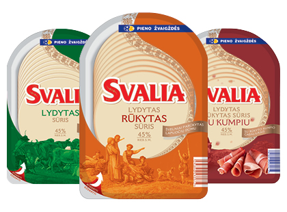 Lydytas rūkytas sūris SVALIA riekelėmis*, 3 rūšių