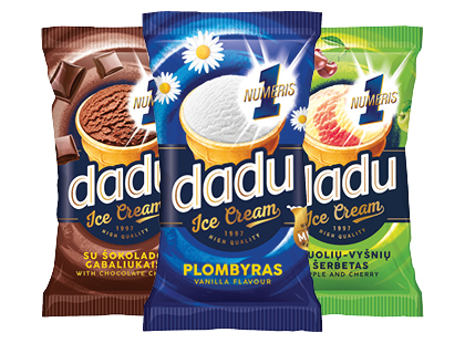 Plombyras; valgomieji ledai; šerbetas puodelyje DADU*