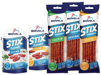 Dešrelėms BIOVELA KABANOS, lazdelėms STIX ir dešrelėms SALAMINI*