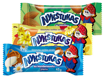 Glaistytas varškės sūrelis NYKŠTUKAS*, 3 rūšių