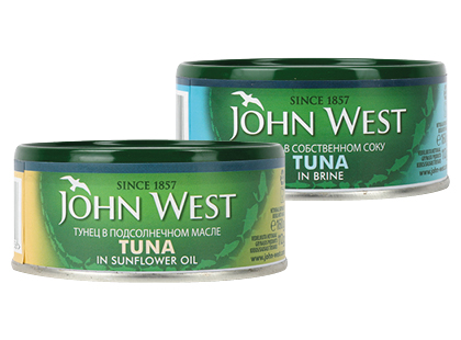 Tunai saulėgrąžų aliejuje; savo sultyse JOHN WEST*