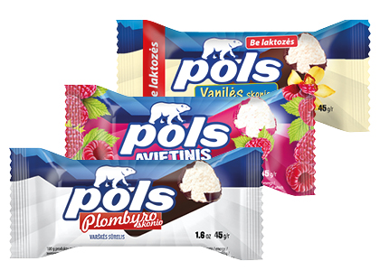 Glaistytas varškės sūrelis POLS*, 3 rūšių
